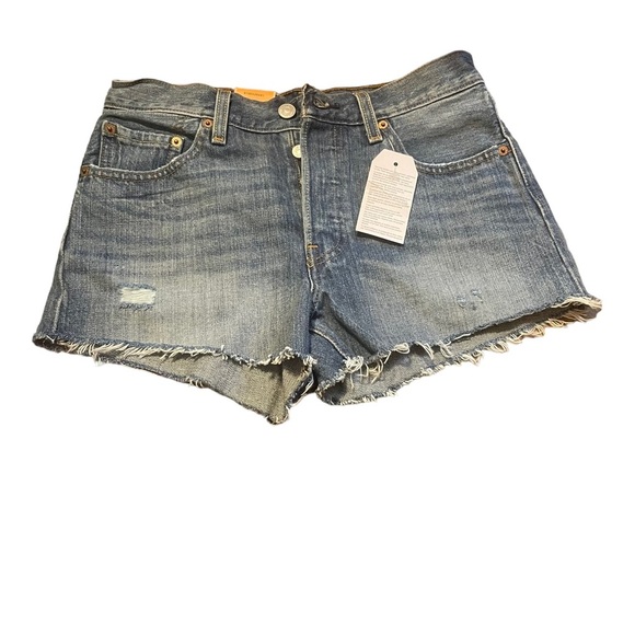 NWT Levi’s 501 Roadside Blues 100% Cotton Cut-Off Booty Shorts - Picture 2 of 8